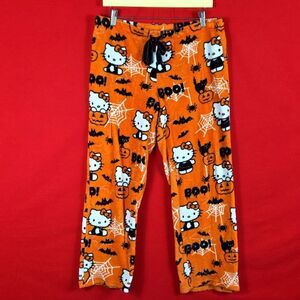 HELLO KITTY Halloween Pajama PJ Pants Orange Womens Size‎ Medium